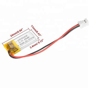 แบตเตอรี่ลิเธียมไอออน 351020 45mAh 3.7V  ได้รับการรับรองหลายมาตรฐาน CE KC PSE BIS โพลิเมอร์ ยอดขายดีที่สุด โพลิเมอร์ความจุสูง - Product Image 1