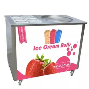 High Quality Commercial Single Flat Pan Fried Quick Freezing Ice Cream Roll Machine