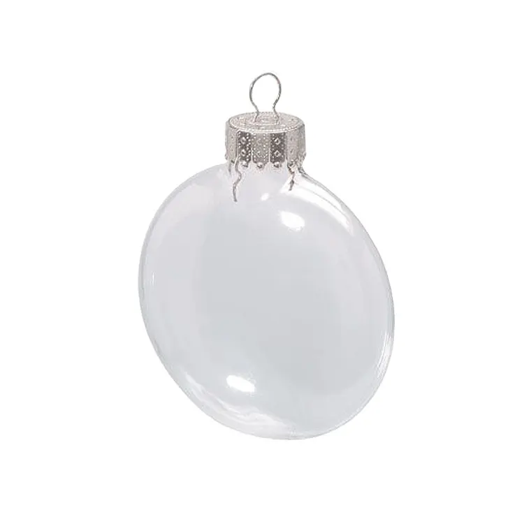 पारदर्शी स्पष्ट 8cm 80mm फ्लैट डिस्क ग्लास क्रिसमस पेड़ गेंद छोटी बात फांसी रिक्त दौर गहने 3 1/2 3.125 इंच 4 इंच 10cm