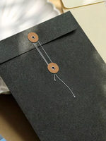 Nouvelle Enveloppe Vintage A4 en Papier Kraft avec Liens de Fermeture, Pochette de Rangement Épaissie, Classeur de Documents, Logo Personnalisé pour Entreprise et Bureau