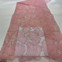 Mode luxe Voile Guipure dentelle français 3d brodé nigérian Sequin brodé perlé dentelle tissu pour les femmes robe