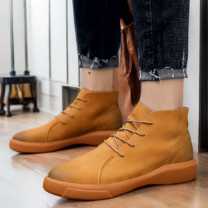 Nueva llegada de gran tamaño botas de cuero genuino para los hombres Oxfords de invierno con cierre antideslizante altura del tobillo - Product Image 4