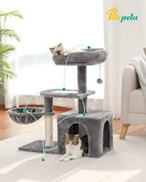 Arbre à chat pour petits chats, tour de chat en peluche avec grand condo pour chat, hamac profond et griffoir pour chat en sisal pour chatons