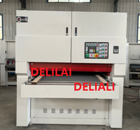 Machine à bois DELILAI, double, avec alimentation automatique pour portes d'armoires, dégauchisseuse à tambour en bois, ponceuse à bande large, meuleuse pour bois