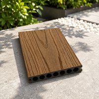 Plancher composite extérieur WPC 150*23mm moderne, étanche, creux, co-extrudé, grain de bois, anti-termites, pour allées et patios