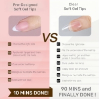 MyBeautyNails OEM Soft Gel X Tips 150Tips/Boîte Rose et Blanc Pre-made Gel Nail Press On Nail Extension French Nail Tip