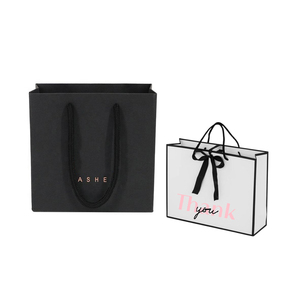 Sacs de shopping en papier kraft brun personnalisés avec logo, pour vêtements, bijoux, boutiques, artisanat, vente en gros, avec poignée en ruban - Product Image 1