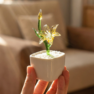 Lámparas de Cristal de Murano Hechas a Mano con Diseño de Narcisos en Maceta, Flores Eternas, Ideales para Regalos del Día de la Madre, Día del Maestro y Decoración del Hogar - Product Image 2