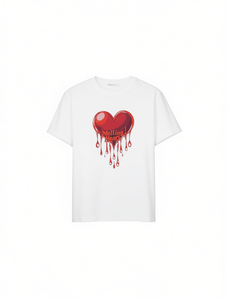 T-shirt da donna con stampa Cuore che si scioglie, a maniche corte, girocollo, vestibilità regolare, casual, primavera estate, 100% cotone jersey - Product Image 1