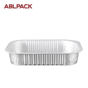320ML/10.7oz stampo per torta per microonde contenitore rettangolare in foglio di alluminio tazze da forno vassoio per alimenti con coperchio