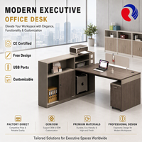 Bureau de direction de luxe moderne en bois avec tiroirs pour bureau de PDG, directement de l'usine