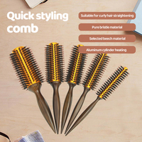 Poils de sanglier et brosse en Nylon cheveux Styler lissage cuir chevelu masseur peigne queue de Rat résistant à la chaleur mode peigne à cheveux ensemble