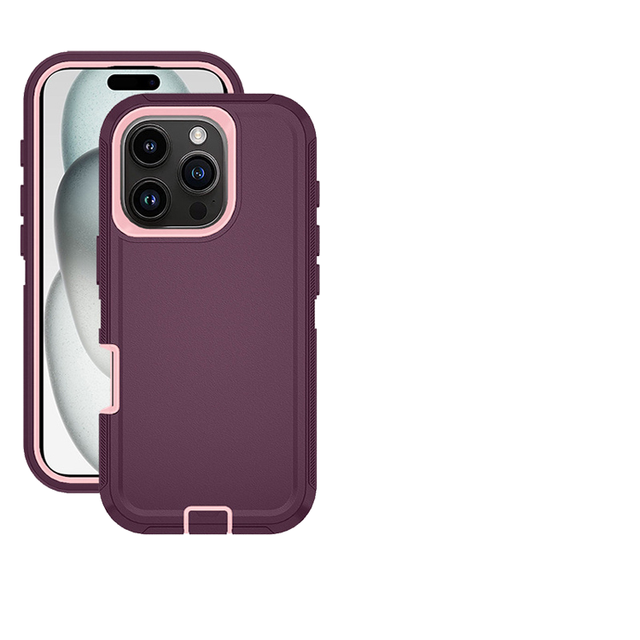 3 in 1 Protection TPU+PC Phone Case Shockproof Cover With Kickstand iPhone Defender Case for iPhone 16 Pro Max