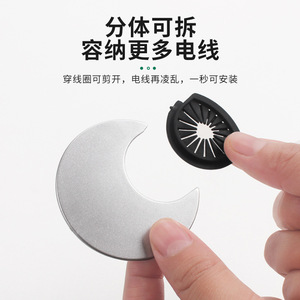 <b>Round</b> ABS Cable Cover Dustproof Desk Hole Plug for Office Home Furniture Minimalist Design Bolt Inserting Type 001 - Product Image 5