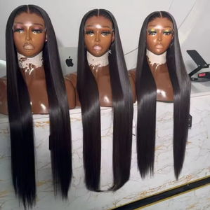 Perruques Lace Front en Cheveux Naturels Vietnamiens Bruts Super Double Drawn Lisses Comme des Baguettes, Perruques en Cheveux Humains Simple Drawn de Haute Qualité pour Femmes Noires - Product Image 3