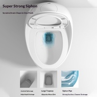 WC monobloc en céramique à chasse siphonique, siphon en P/S, à poser au sol, avec siège anti-blocage à grand trou, design moderne, silencieux et anti-odeur
