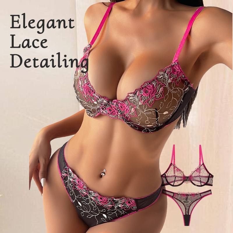 Wholesale New Arrival Beautiful Women's Sexy Bikini Lingerie Set Underwire Floral Breathable Custom OEM Supplier