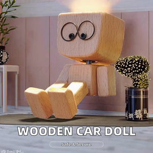 Gadget per Auto Creativo e Carino <span class=keywords><strong>in</strong></span> Stile Art Déco con Design Folk Art Inciso, da Scrivania, per Regali di Laurea e Compleanno, con <span class=keywords><strong>Piedini</strong></span> Oscillanti <span class=keywords><strong>in</strong></span> <span class=keywords><strong>Legno</strong></span> - Product Image 2