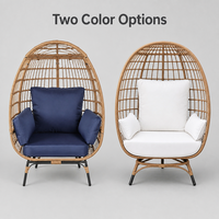 Fauteuil suspendu en rotin en forme d'œuf avec support, chaise longue d'extérieur, vente en gros, couleur personnalisée OEM, directement de l'usine