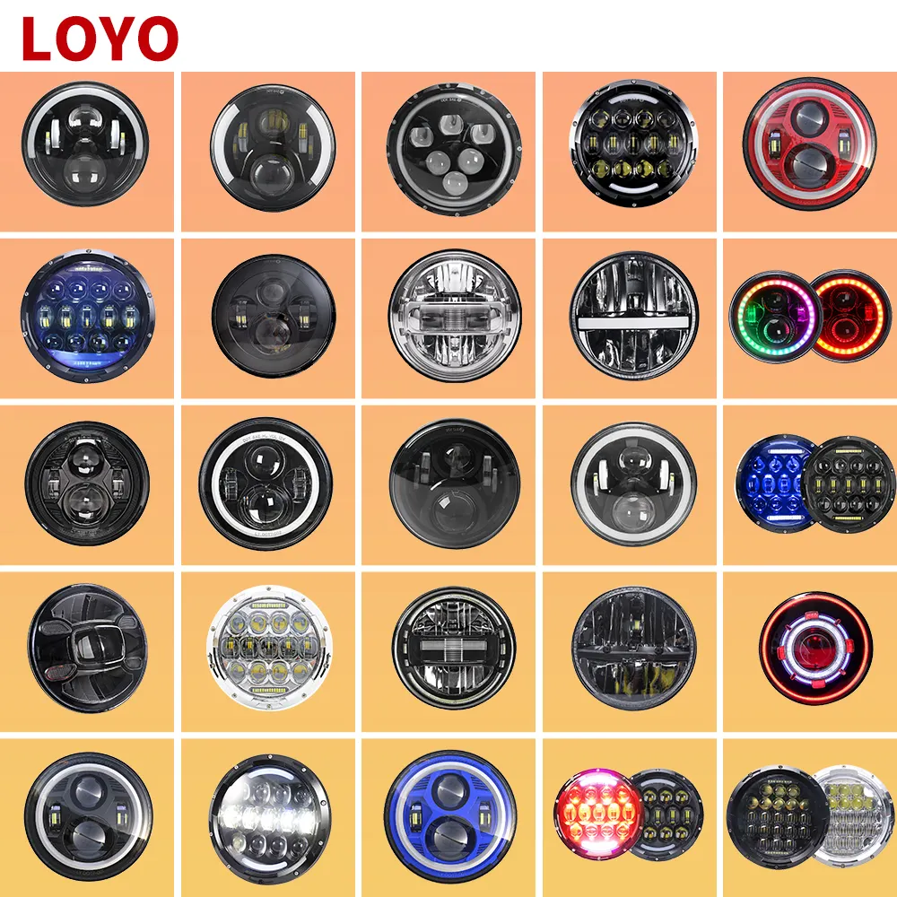 Loyo 7 pulgadas faros Led para Jeeps brújula patriota faro para Jeep Wranglers JK Rgb luces 1997-2018