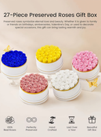 27 Ge conserveerde echte rozen in doos, eeuwige bloemen, cadeau voor verjaardag & jubileum voor vrouwen, vriendin, moeder |   Oorsprong China 1,74 pond
