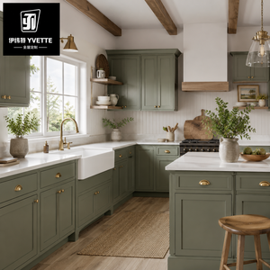 High End Modular <strong>Kitchen</strong> Cabinets Chic Wooden <strong>Cupboards</strong> with Stone Island for Villa Apartment Hotel and Interior Design Projects - Product Image 3
