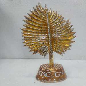 Décoration d'intérieur : Figurine de feuille de luxe en métal doré, ornement décoratif de table pour salon, bureau, chambre, hôtel, mariage - Product Image 5