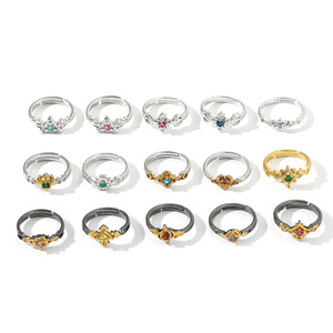 15สไตล์แฟชั่นเครื่องประดับแหวนเพชร genshin แหวนโบราณอะนิเมะ miyo <span class=keywords><strong>Mona</strong></span> เปิดปรับได้แหวนโลหะทองแดงสำหรับคู่รัก - Product Image 3