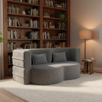 Canapé-lit pliable en nuage gris foncé, canapé-lit de salon, éponge intégrée haute densité, canapé-lit compressible