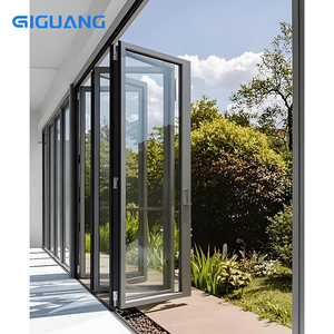 QIGUANG USA Commercial AS2047 Portes patio extérieures en aluminium à double couche en verre Bi Fold Portes en verre pliantes insonorisées - Product Image 1