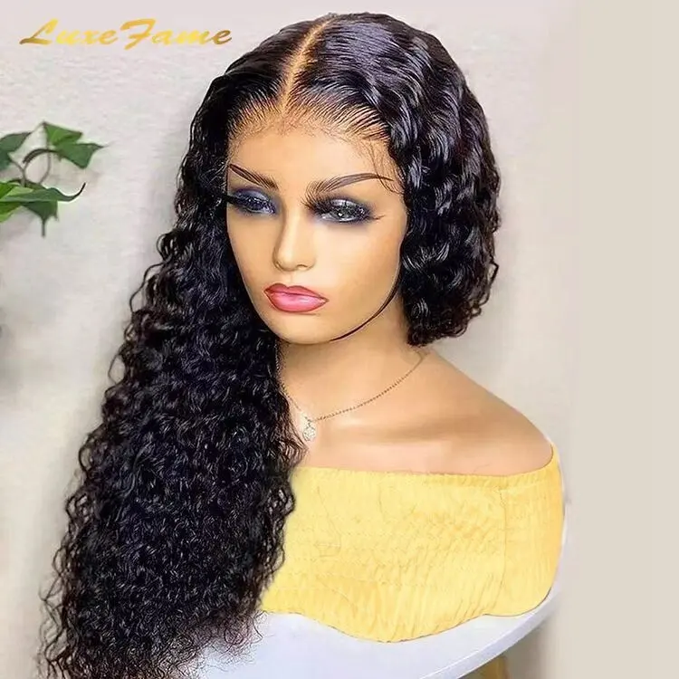 Perruques de cheveux humains 13x4 Deep Wave Lace Front Wig, perruques brésiliennes frontales en dentelle Deep Wave Hd de 30 pouces avec cheveux de bébé, perruque Deep Wave Frontal