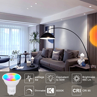 DUSKTEC Vente chaude 2 ampoules LED GU10 5W en plastique blanc RGBCW RGBWW Dimmable CCT Spot intelligent RGB