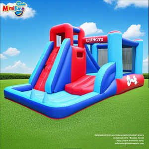 Ngoài trời nghịch ngợm lâu đài Trampoline Inflatable Bounce House Combo trượt an toàn thiết bị <span class=keywords><strong>Net</strong></span> - Product Image 4