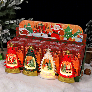 Elonna Christmas Ornament Bland Box Gift Luminous <b>Glowing</b> Painted Mini Resin Crystal <b>Ball</b> for Snowman Holiday Decorations Living - Product Image 6