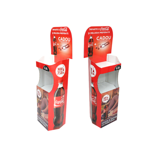 Estante de exhibición <span class=keywords><strong>POP</strong></span> de cartón personalizado, soporte de exhibición de suelo de cartón para bebidas