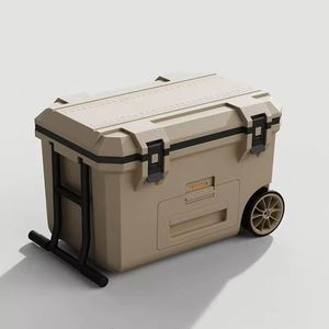 Wholesale Hot Sell New Idea Dry Wet Zoning <b>Plastic</b> <b>Wheels</b> Pull Rod Insulated Box Drawer Camping Cooler Box for Outdoors - Product Image 4