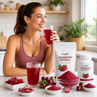 LongBio Natuurlijk Cranberry Fruitpoeder Vaccinium Macrocarpon Voedingskwaliteit Vriesgedroogd Poeder voor Dranken Gummies Smoothies Bulk