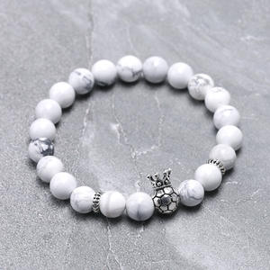 Bracelet de compétition de Football pour hommes, couronne de balle, breloques en pierre naturelle, Bracelet de Football pour <span class=keywords><strong>les</strong></span> Fans de Football, cadeaux - Product Image 2