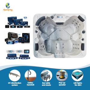 Meilleur petit bain à remous 1.9m Baignoires spa modernes Bain à remous extérieur et intérieur avec 51 jets pour la maison et le jardin - Product Image 2