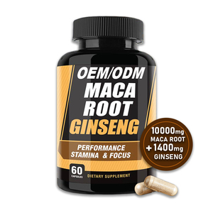OEM 11400mg黒マカ根人参エキス女性男性用生殖健康自然エネルギーマカ根カプセル - Product Image 1
