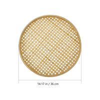 Plateau tissé en bambou plat rond panier en osier tamis à tisser en bambou plaque de stockage des aliments peu profonde pour le pain collations aux fruits
