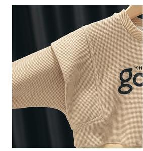 OEM ODM Vêtements pour enfants garçon fille unisexe en coton gaufré confortable ensembles de vêtements pour bébés garçons en deux pièces - Product Image 5