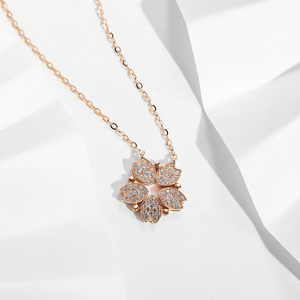 14K 금도금 꽃잎 목걸이 도매 지르콘 S925 스털링 실버 사우디 스타일 여성용 주얼리 선물 - Product Image 1