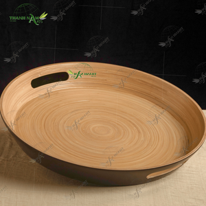 ถาดเสิร์ฟทำจากไม้ไผ่ทำมือสำหรับใช้ในร้านอาหารเป็นมิตรกับสิ่งแวดล้อมกันน้ำทนทานพร้อมด้ามจับที่แข็งแรงเพื่อความสะดวกในการพกพา - Product Image 1