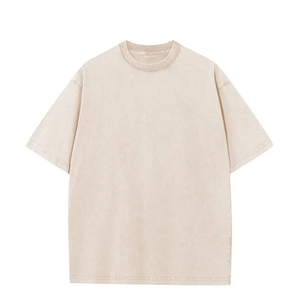 เสื้อยืดพิมพ์ลายผู้ชายไซส์ใหญ่พิเศษ ผ้าคอตตอน 100% หนัก 230 กรัม สไตล์วินเทจ ซักย้อมสีแบบแอซิดวอช แขนสั้น ใส่สบายสำหรับฤดูร้อน ขายส่ง - Product Image 3