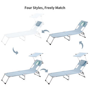 Tissu Oxford inclinable <span class=keywords><strong>de</strong></span> séchage du dos <span class=keywords><strong>de</strong></span> plage extérieure professionnelle avec lit pliable à cadre en fer pour un <span class=keywords><strong>bain</strong></span> <span class=keywords><strong>de</strong></span> <span class=keywords><strong>soleil</strong></span> pratique - Product Image 2