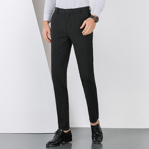 Pantalones de traje rectos ajustados a la moda con logotipo personalizado de alta calidad para hombre, pantalones formales de negocios para hombre - Product Image 5