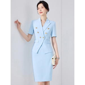 Women's Black Suit Set Pencil Silhouette Notched Neckline Anti-Wrinkle Woven Fabric Commute Interview Wear - Product Image 3