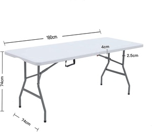 โต๊ะจัดเลี้ยงพลาสติกแบบเป่าสำหรับงานหนักพร้อมขาพับได้ - Product Image 1