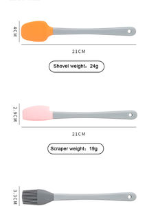 Kits de pâtisserie écologiques et non toxiques pour enfants, ustensiles de cuisine en silicone sans BPA, spatule, brosse, cuillère, ensemble de 5, lavable au lave-vaisselle - Product Image 5